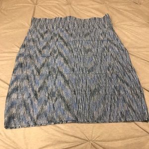 BCBG Simone Bandage Pencil Skirt in Blue Multi